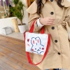 Printed canvas children's handbag, cute cartoon illustration shopping bag, girls' crossbody small bag, opening gift Specification image